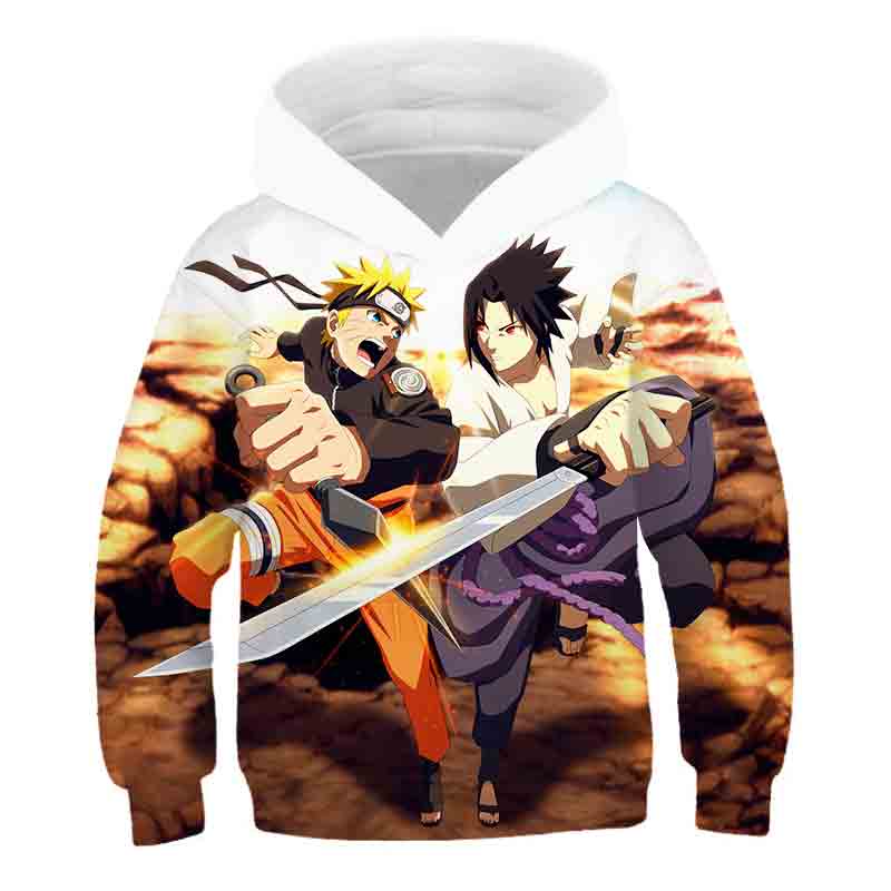 Naruto hoodies mới đến mùa thu bé trai cô gái áo nỉ kakashi in 3d trẻ em quần áo dài tay thể thao