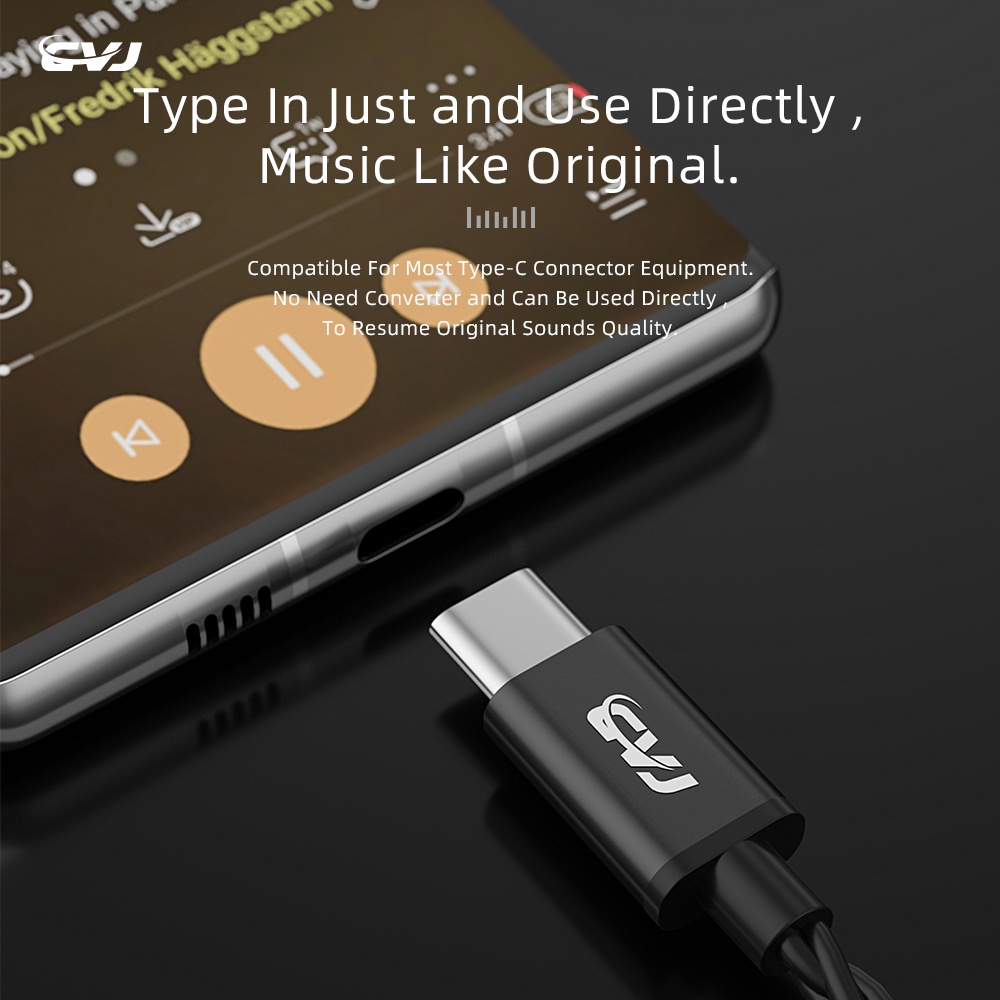 Cáp Truyền Tín Hiệu Truyền Tải Âm Thanh CVJ V6 TYPEC HD DAC Cho Tai Nghe KZ