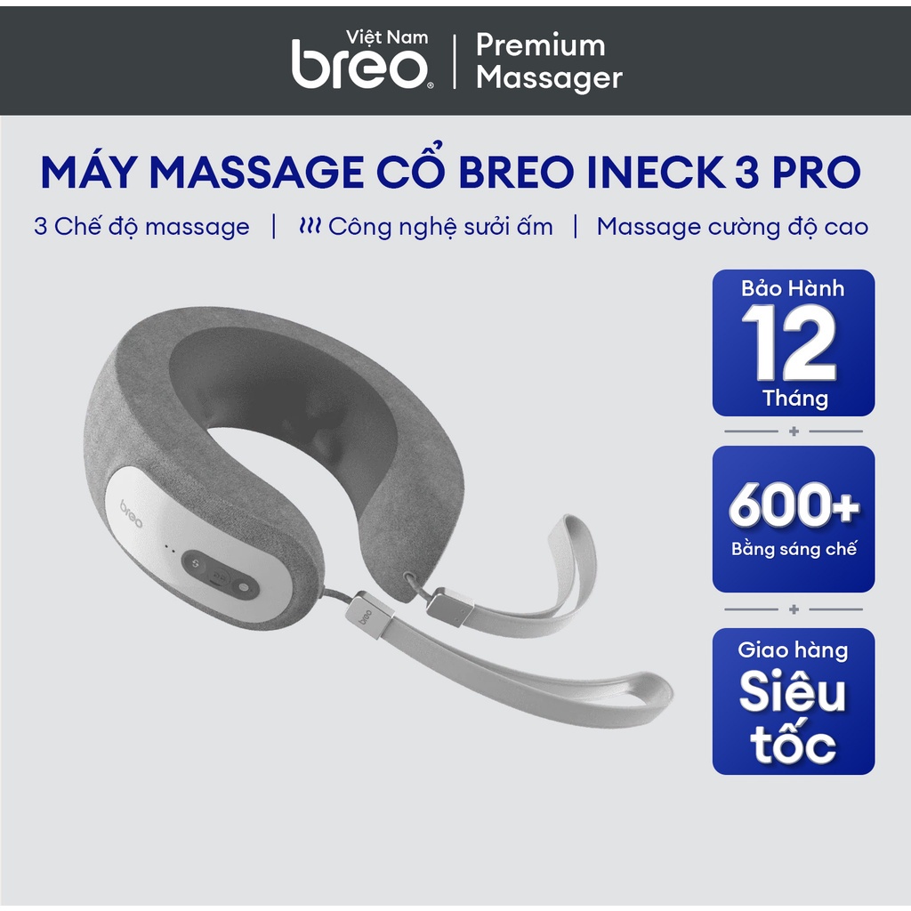 Máy Massage cổ BREO iNeck 3 Pro | 3 chế độ Massage | Giảm đau cổ | Tăng cường cung cấp máu cho não | Bảo Hành 12 Tháng