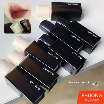 Son Kem Lì CAPPUVINI Son Bùn Mềm Mịn Như Nhung Lâu Trôi Màu Cực