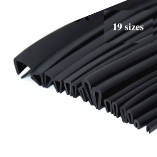 Dải Cao Su Chữ U Bọc Mép Kính / Kim Loại / Gỗ Dày Dặn Kích Thước 0.5mm-10Mmx1M Màu Đen