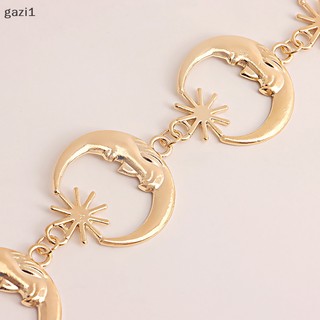 Thắt Lưng Dây Xích Mặt Hình Mặt Trăng / Mặt Trời Bằng Kim Loại Thời Trang Vintage Cho Nữ Gzi1