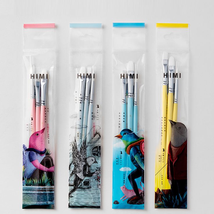 Bộ 3 / 5 Cọ Vẽ Màu Nước Acrylic Mặt Và Cơ Thể