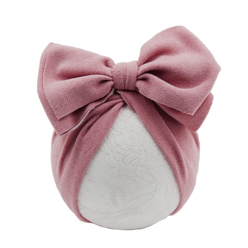Tầm Nhìn Bé Turban Mũ Dễ Thương Màu Trơn Cotton Sơ Sinh Trẻ Sơ Sinh Beanie Ngọt Ngào Bé Gái