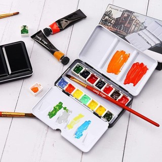 Hộp Sắc Tố GLKWCHEC Dụng Cụ Vẽ Sáng Tạo Lưu Trữ Màu Nước Di Động