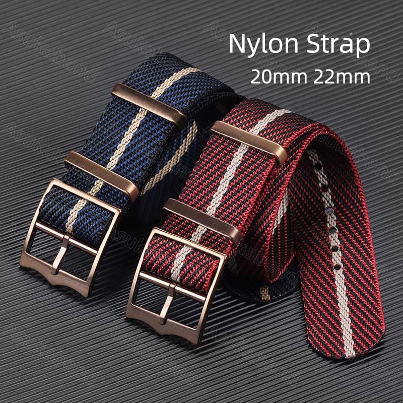 Dây Đeo Đồng Hồ Bằng Nylon Phong Cách Quân Đội NATO ZULU Màu Đen Kích Thước 20mm 22mm