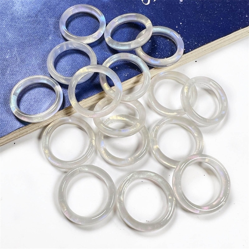 Minimalist Acrylic Imitation Jade Rings Fashion Stackable Ring Party Jewelry