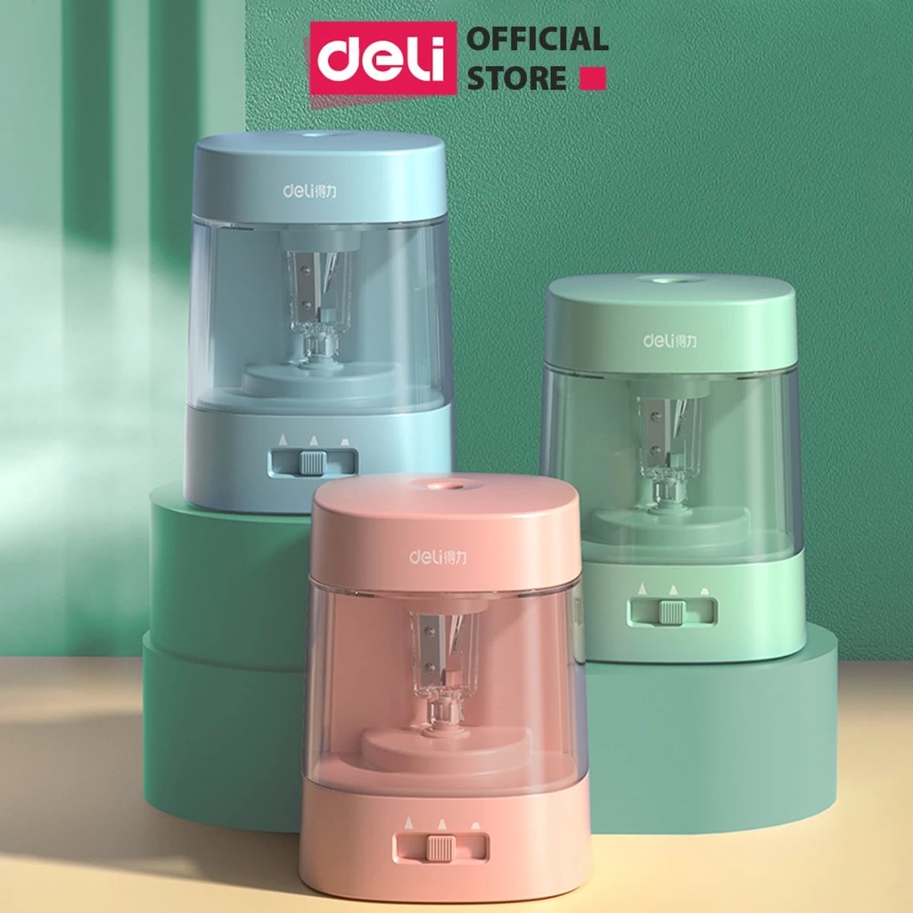 [MẪU MÃ MỚI] Gọt bút chì điện tự động Deli tiện lợi, an toàn và bảo vệ người dùng, màu sắc hiện đại