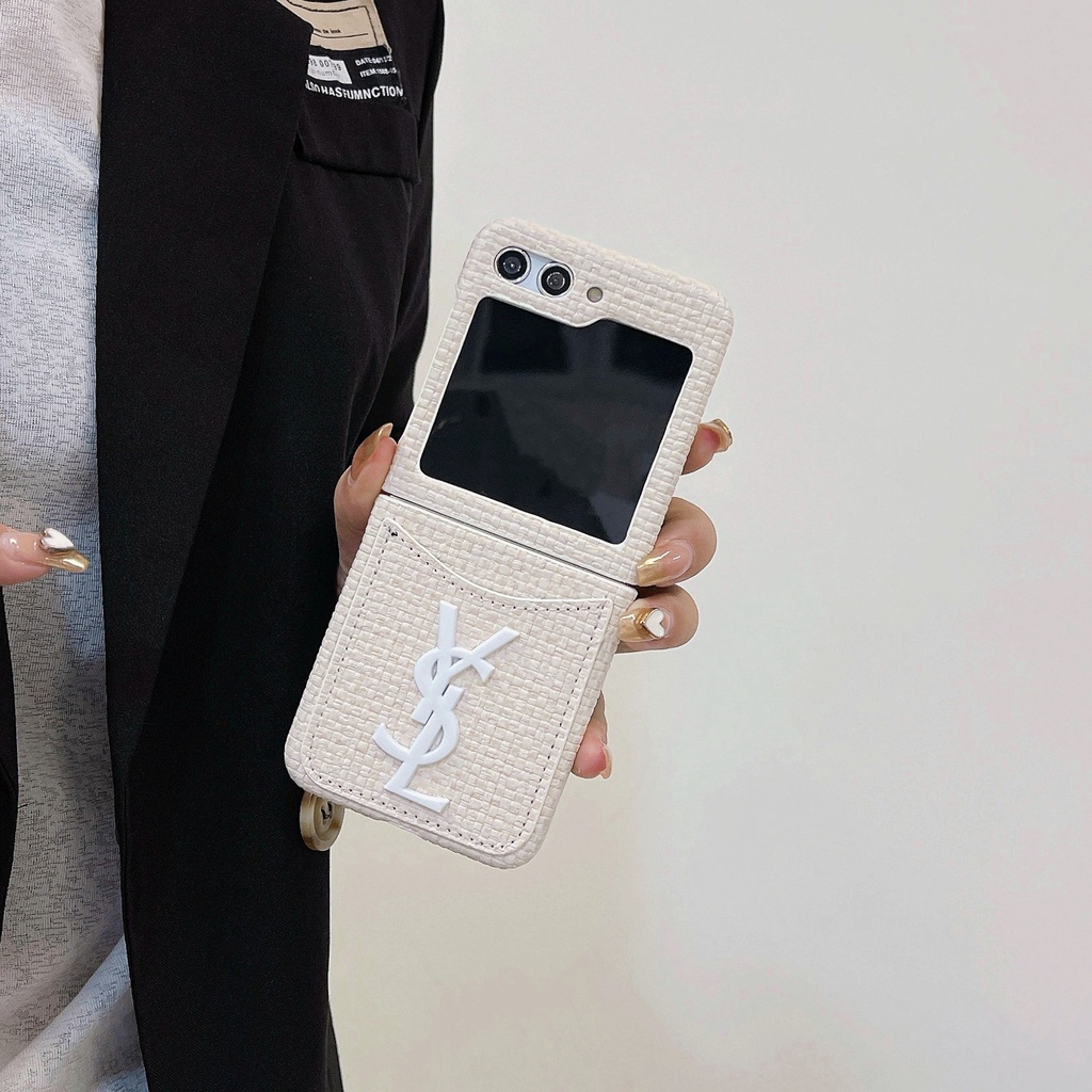 Thiết kế họa tiết dệt sang trọng Vỏ điện thoại gấp cho Samsung Galaxy Z Flip 5 Z Flip 4 5G Vỏ cho Z Flip 3 Xu hướng Phong cách thiết kế đơn giản Vỏ bảo hiểm toàn diện