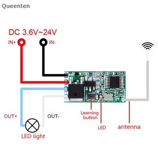 Queenten 433Mhz 1CH RF thu rơle điều khiển từ xa không dây mô-đun vi mô QT