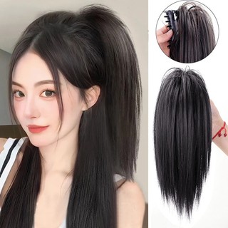 Tóc Giả Búi Kẹp Đuôi Ngựa Thẳng Y2K - Búi Kẹp Cao Phong Cách Hàn Quốc Hamin