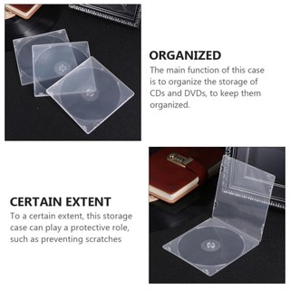 SERENE 20 Cái Hộp PP Vuông, Đĩa Đơn Phong Cách Mỏng CD, Vỏ PP Di Động Có Thể Lắp Đặt Hộp Bảo Quản DVD Trong Suốt DVD