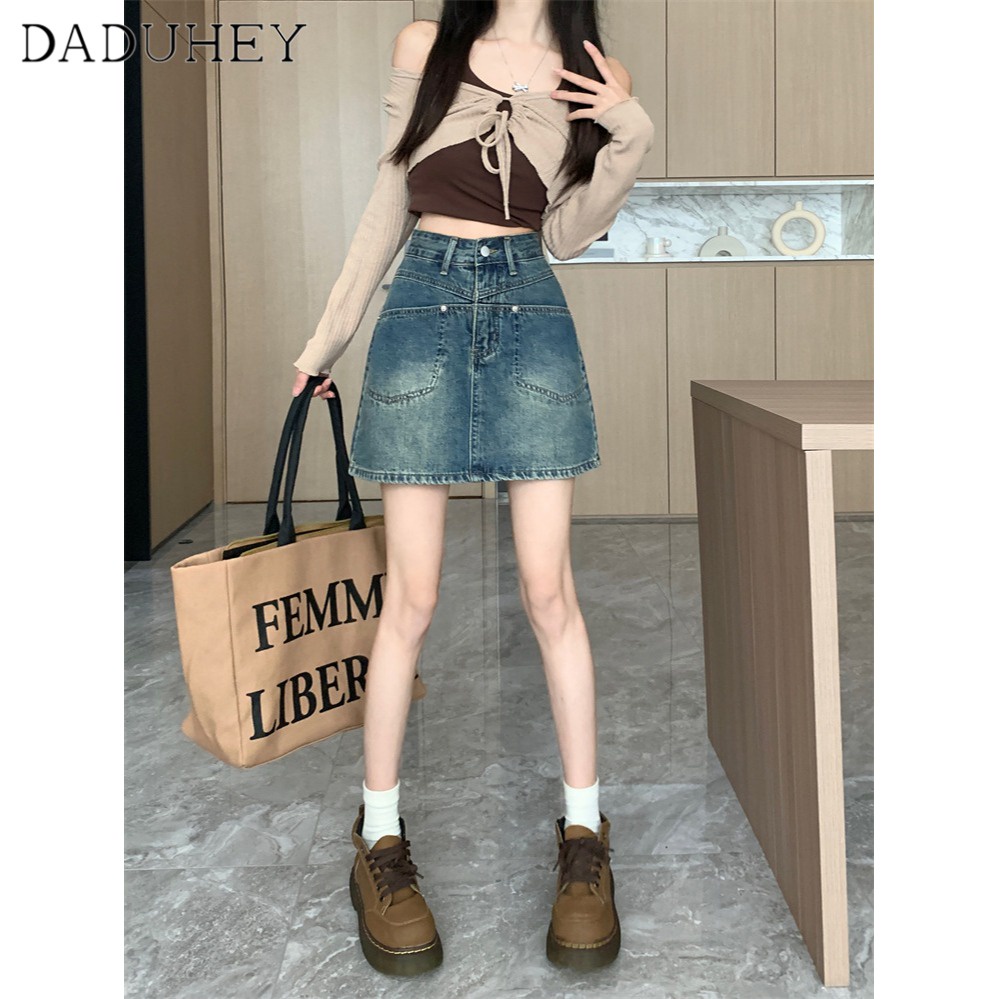 Ảnh Chân váy DADUHEY lưng cao dáng chữ A thời trang phong cách Hàn Quốc retro cho nữ 4