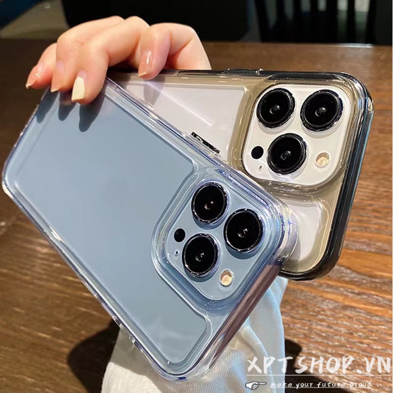 Ốp điện thoại không gian màu đen trong suốt đơn giản Tương thích cho iPhone 17 Pro Max 16 15 14 13 12 11 Vỏ Acrylic chống sốc toàn diện