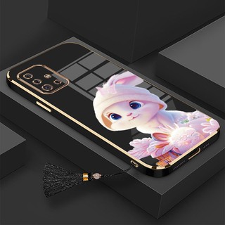 ốp lưng Samsung a51 a71 Ốp Điện Thoại Tpu Dẻo Mạ Màu Gradient In Hình Thỏ Kèm Dây Đeo Cho Samsung a51 a71