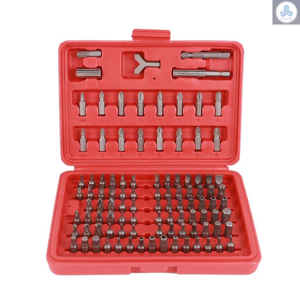 100Pcs Security Bits Set Slotted Cross Star Hex Socket Adapter Hook