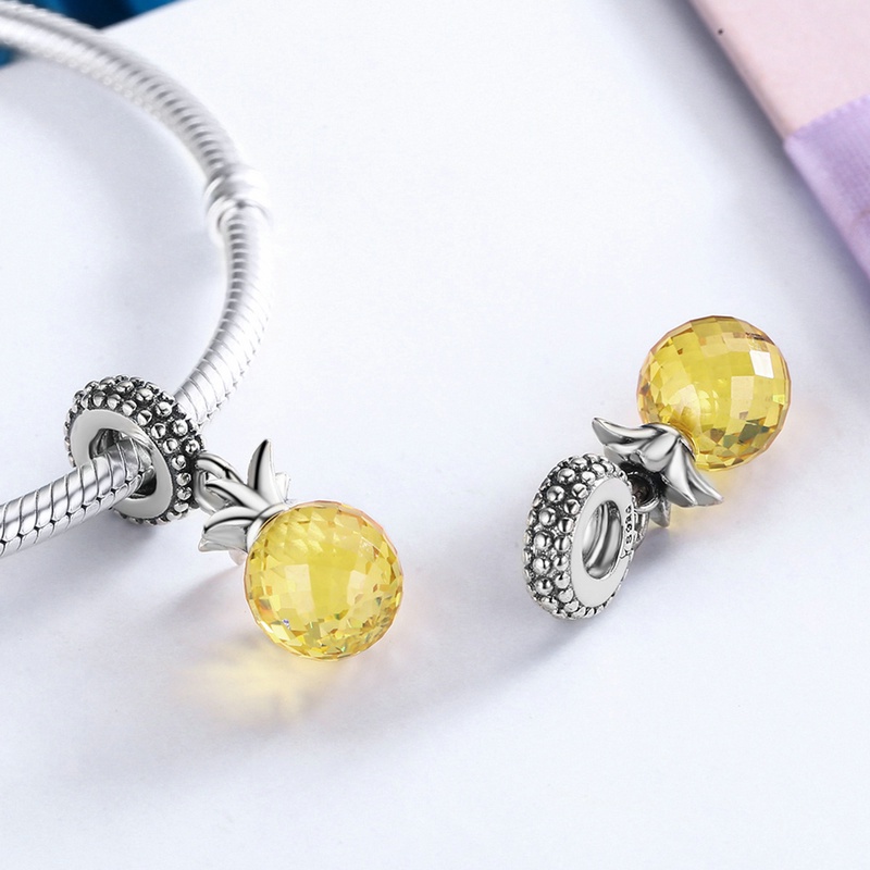 Hạt charm BAMOER bạc 925 kiểu trái cây thời trang