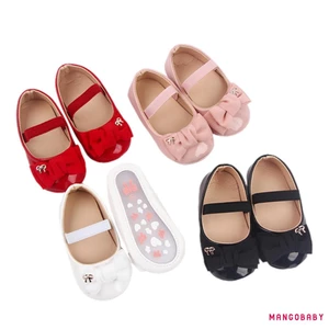 Mgg-baby Girls Mary Jane Flats, Đế Chống Trơn Trượt Da PU Giày Nơ Giày Công Chúa