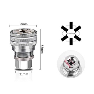 Glkwc 3 / 8inch 10-19mm Tay áo đa năng có thể điều chỉnh linh hoạt Cờ lê đầu bền