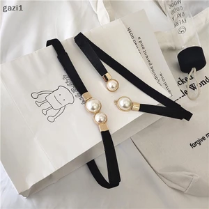 Ngọc Trai Khóa Thắt Lưng Da Đầm Váy Eo Co Giãn Thắt Lưng Nữ Phụ Kiện Boutique