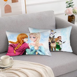Vỏ Gối Hình Chữ Nhật Frozen Elsa Và Anna Phổ Biến Trẻ Em Quà Tặng Một Mặt In Hình Chữ Nhật Polyester Vỏ Gối Phòng Ngủ Sofa Trang Trí Nhà Gối