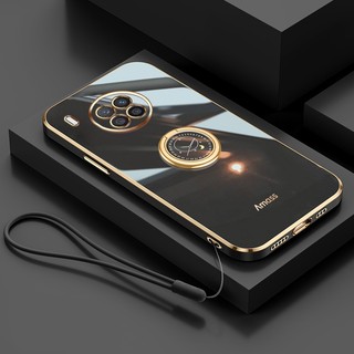 Ốp Điện Thoại Silicon Siêu Mỏng Cho Huawei Y9A Nova 8i Deluxe Bảo Vệ Mùa Thu Dây Vàng Có Vòng Đồng Hồ Và Dây Buộc