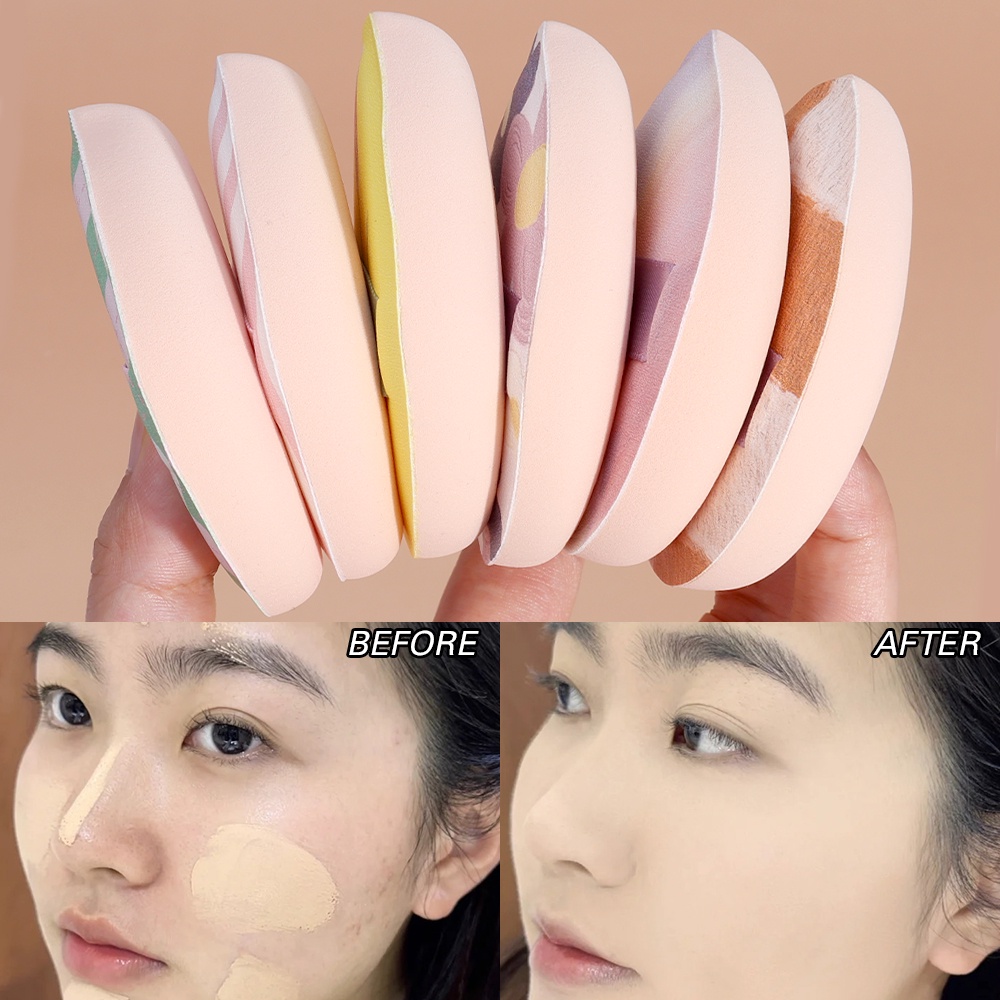 1 Mút Trang Điểm Ướt Và Khô Mềm Mại Hình Giọt Nước Màu Marshmallow