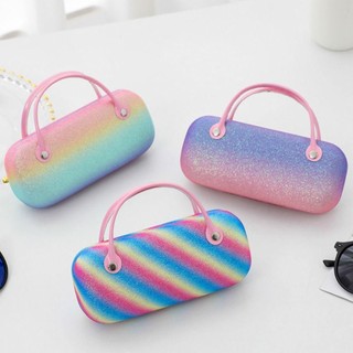 Hộp đựng kính râm NECKLACEMASK, Kính cầm tay Laser, Túi xách màu cầu vồng chống áp lực cho trẻ em