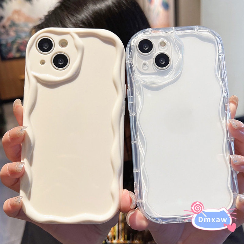 Ốp Lưng Kem Sóng Dễ Thương Cho Samsung Galaxy S25 Ultra S25 + S24 FE A36 A16 A06 M55 M35 F15 M15 A54 5G Silicone TPU Sang Trọng Fundas Cover