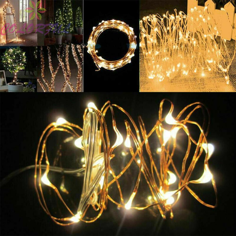 【COLORFUL】USB/LED Mini Rice Wire Copper String Fairy Lights Party Decor Christmas Gift