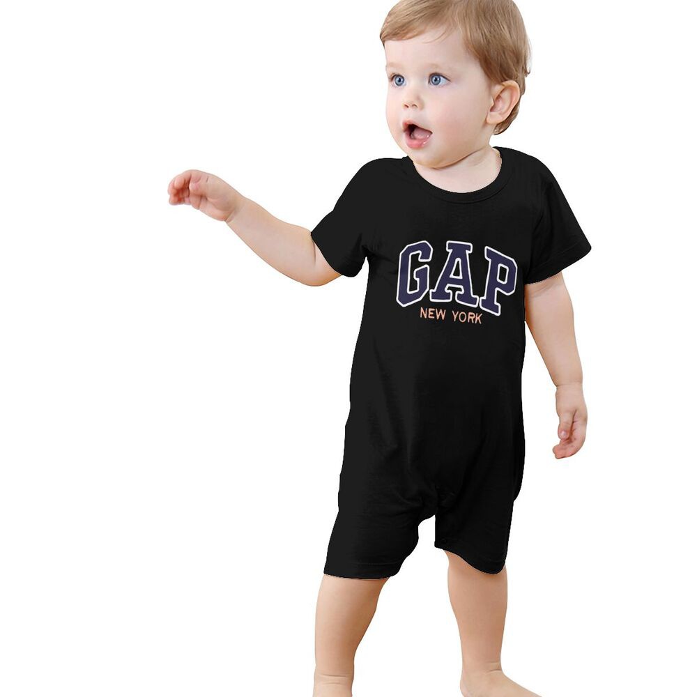 YANMEI Khoảng Cách Người Hâm Mộ Looser Thương Hiệu Quá Khổ Overruns Thể Thao Mặc Khoảng Cách Logo Bé Unisex Tập Đi Body Áo Liền Quần Tay Ngắn Mùa Hè Áo Liền Quần Bé Trai Bé Gái UCN6