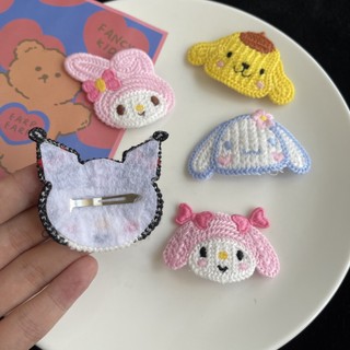 MEOWU Kẹp Tóc Mái Đan Len Phong Cách Hàn Quốc Melody Kitty Hồng