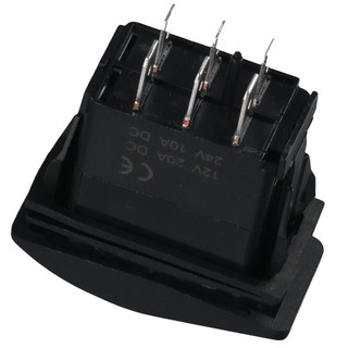 POCKETN Marine Rocker Switch, ON / / ON Công tắc bật tắt chống nước, Hạng nặng 6PIN 3 vị trí Đen 12V Du thuyền Công tắc thuyền