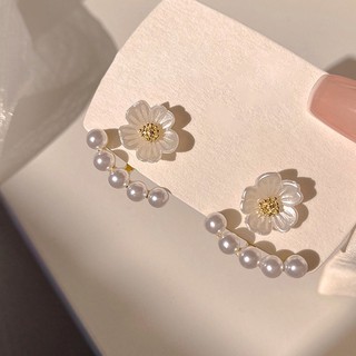 Bông Tai Hai Lớp Đính Ngọc Trai Siêu Nữ Tính