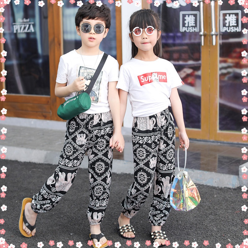 Quần Chống Muỗi Trẻ Em Quần Trẻ Em Rời Mùa Hè Quần Mỏng Thường Ngày Nữ Cotton Lụa Đến Mắt Cá Chân Bloomers 90-150CM