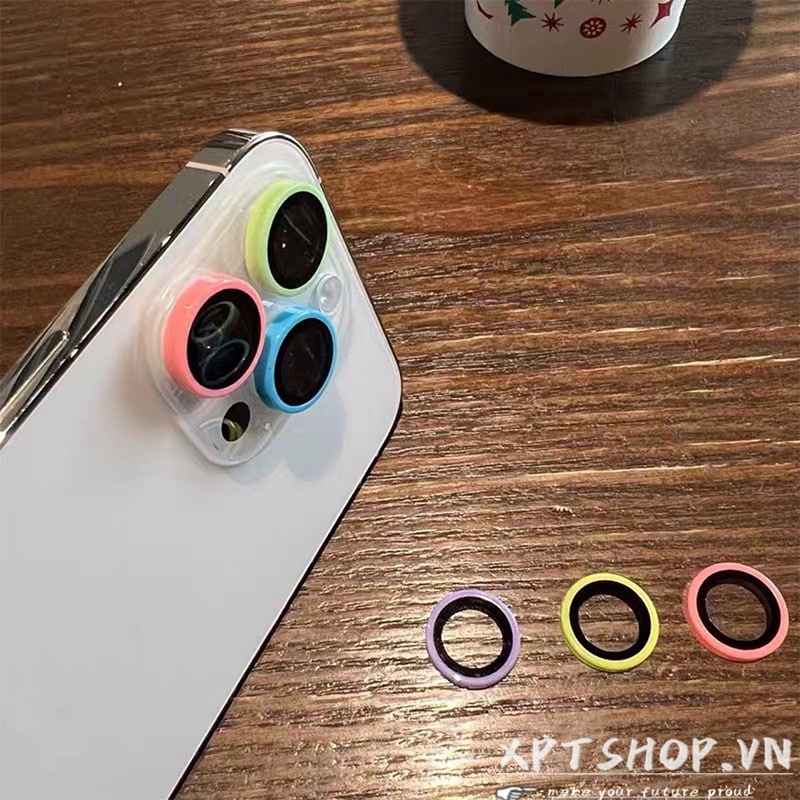 Màu Sắc Dạ Quang Gốm Màu Kính Bảo Vệ Ống Kính Cho iPhone 17 Pro Max 17 Air 16 Plus 15 14 13 12 11 13Mini 12Mini Vòng Máy Ảnh Kính Ống Kính Điện Thoại Phim Bảo Vệ