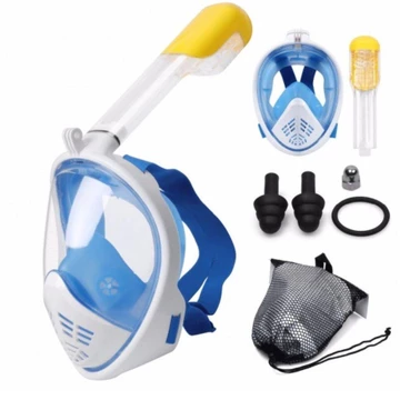 Mặt nạ bơi lặn Fullface có ống thở, kết nối bình oxy, khít mặt chống thấm nước, cho anh em đi du lịch biển hè này