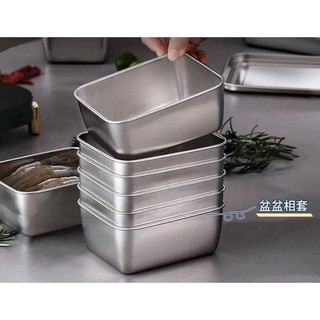Hộp inox 304 kèm nắp nhựa bảo quản thực phẩm chống gỉ dùng tủ lạnh lò vi sóng