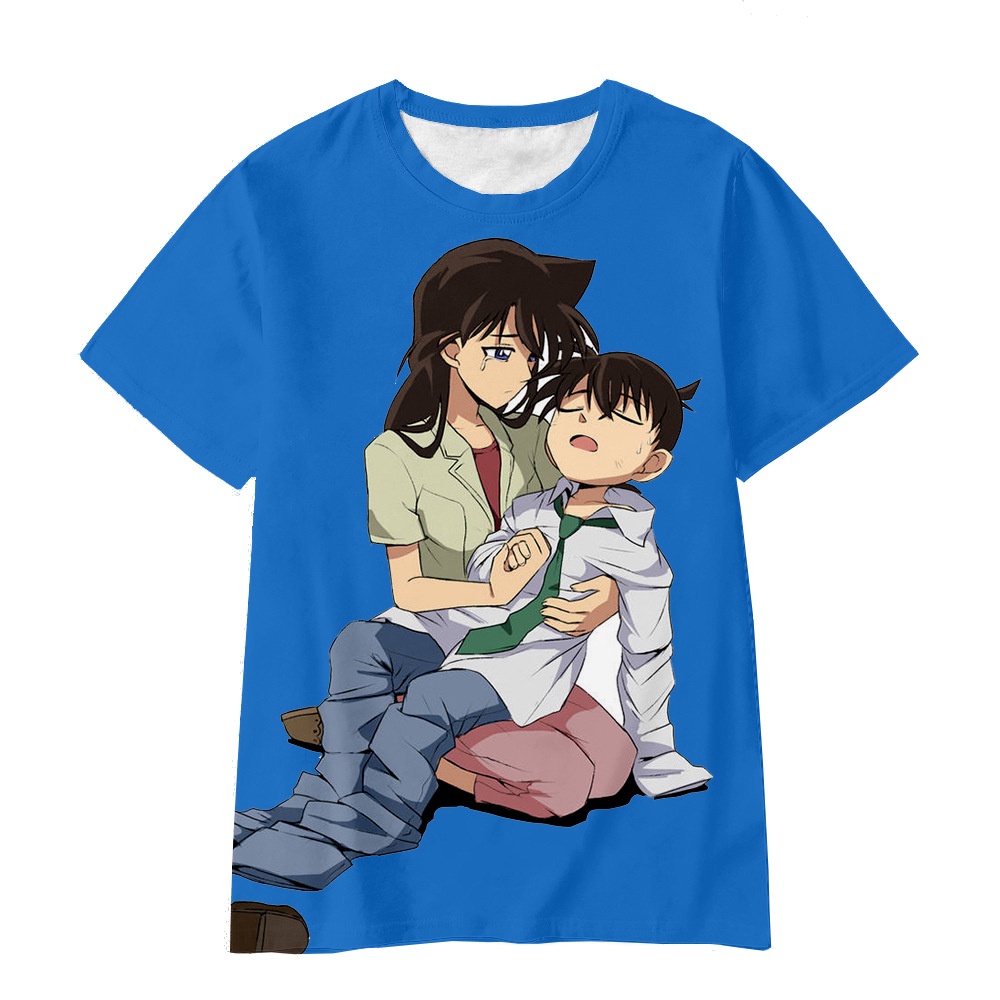 Áo thun unisex anime hình 3D Conan và Haibara Ai - Size đa dạng, chất lượng cao cho mọi ngày