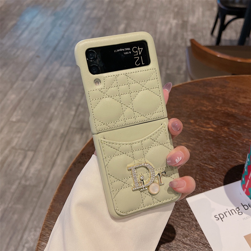 Thiết kế da sang trọng Vỏ điện thoại gấp da cừu cho Samsung Galaxy Z Flip 3 4 5 6 Vỏ cho Z Flip6 Trend Style thiết kế độc đáo Vỏ chống móc