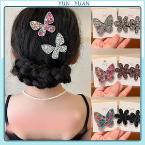 Kẹp Tóc Đính Đá Hình Hoa / Bướm / Trái Tim Thời Trang Hàn Quốc Cho Nữ