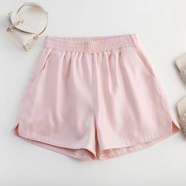 Flash Ice Silk Quần Short Mùa Hè Thường Ngày Rời Phong Cách Eo Nữ Plus Size Quần Short