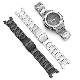 Dây đeo đồng hồ bằng thép không gỉ 304 cho casio gst w300 g 400g b100 s310 s120 s110 w110 dây đeo đồng hồ màu đen bạc đeo tay nam nữ cổ điển