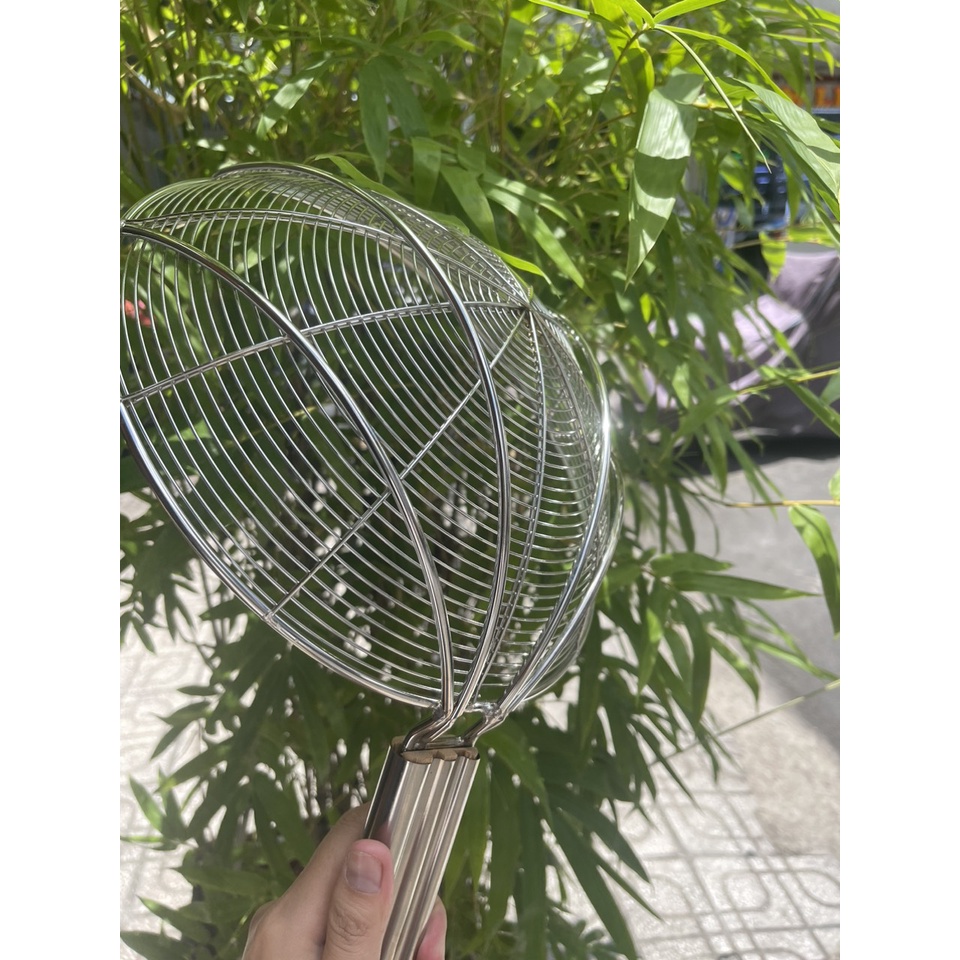 Vợt Vòng Tàu Inox Cán Gỗ Cao Cấp - Vớt Thực Phẩm / Vợt Đồ Chiên [Ảnh ...