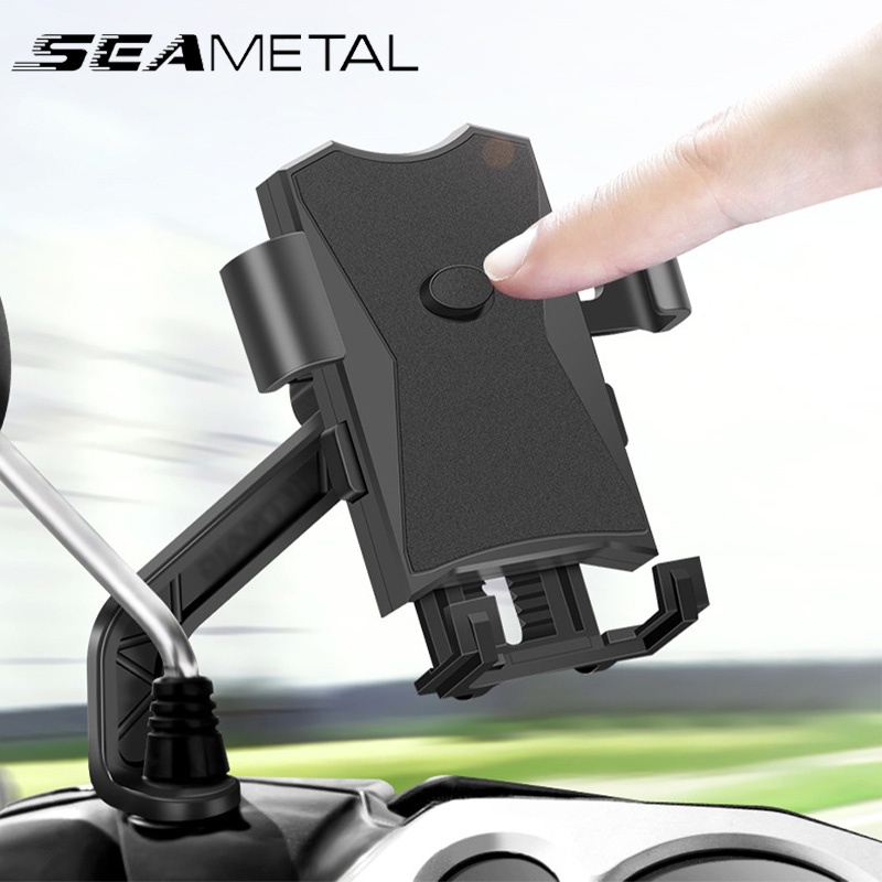 Giá đỡ điện thoại SEAMETAL 4.8-6.4 inch bằng kim loại gắn tay lái xe đạp / mô tô