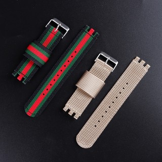 Dây Đồng Hồ Đeo Tay Thời Trang Bằng Nylon 20mm 19mm 17mm#Dây Đeo Đồng Hồ Bằng Vải Màu Bạc / Đen Thay Thế Thời Trang Cho Nam Và Nữ