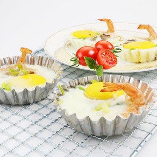 Khuôn Chống Dính Gợn Sóng Hợp Kim Nhôm Trứng Tart Khuôn Hình Hoa Có Thể Tái Sử Dụng Cupcake Và Muffin Nướng Cốc Tart