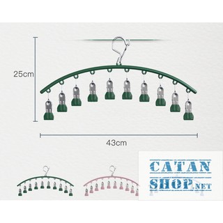 Móc phơi quần áo, treo tất vớ 10 kẹp chống rơi (giao màu ngẫu nhiên) GD707-M10k