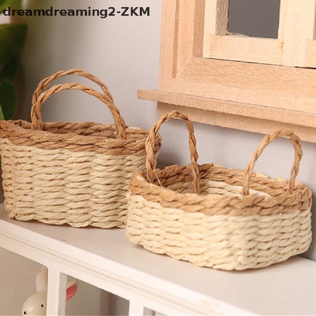 [dreamdreaming] 1: 12 Nhà búp bê Giỏ đựng đồ thu nhỏ Thực phẩm rau củ Khung dệt Mô hình nhà bếp Trang trí Phụ kiện nhà búp bê [zkm]