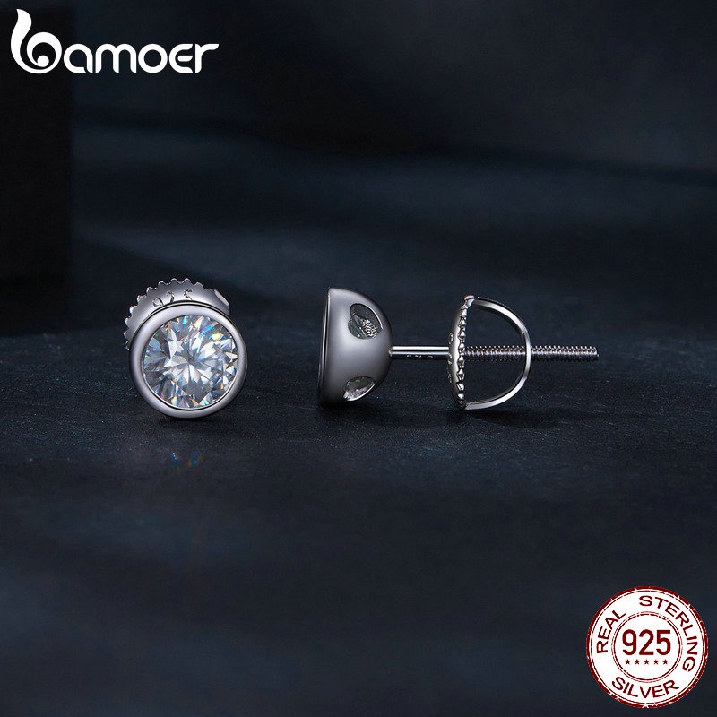 Bamoer Bông Tai Bạc 925 0.5ct Thời Trang Nữ mse026